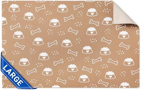 Cooyes Large Dog & Cat Food Mat 24"×36", Ultra-Absorbent Dog Bowl Mat by Cooyes