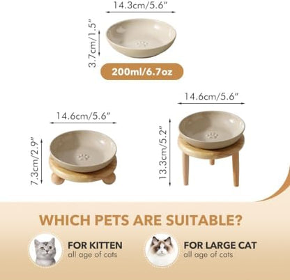 Havniva Elevated Cat Bowls, Cat Food and Water Bowl Set, Ceramic Cat Bowl - Image 2