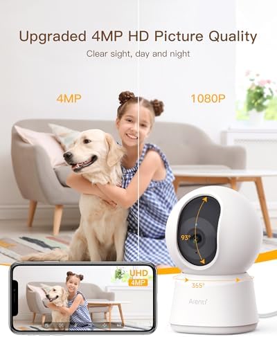 ARENTI 4MP Pet Camera P2Q, 5G WiFi 6 Indoor Security Camera, Free Phone App - Image 4