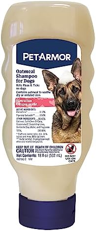 PetArmor Oatmeal Flea & Tick Shampoo Dogs, Sensitive Skin, Ginger, 18oz by PetArmor