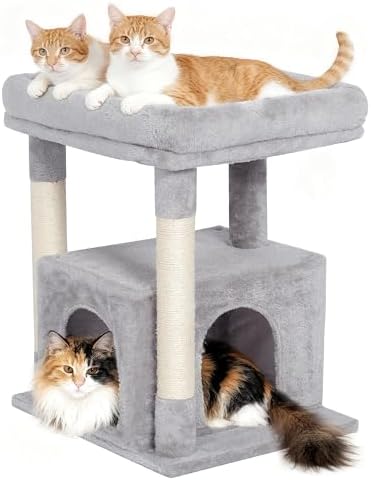 23.6" Cat Tree for Large Cat, 19 * 15.8 in Large Perch, Light Gray by KinoTail