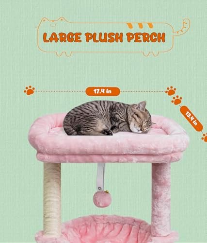 SYANDLVY Small Pink Cat Tree for Indoor Cats, Activity Tower for Kittens - Image 4