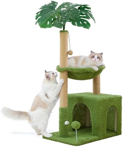 Woochpet Large Cat Tree for Indoor Cats, Multi-Functional Comfy Cat Bed-48in Tall Cat Tower with Scratching Post, Cozy Hammock for Kittens and Adult Cats, Cute Condo with Toy by WOOCHPET
