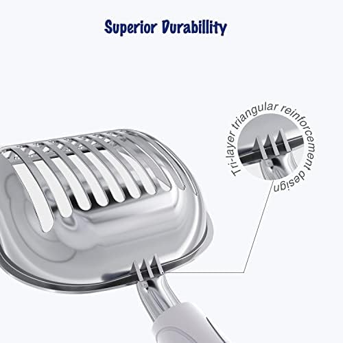 WePet Cat Litter Scoop, Aluminum Alloy Sifter, Kitty Metal Scooper, Deep Shovel, Long Handle, Poop Sifting, Kitten Pooper Lifter, Durable, Heavy Duty, for Litter Box - Image 3