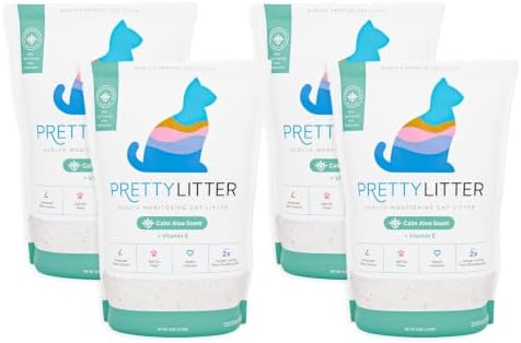 PrettyLitter Health Monitoring Cat Litter, Calm Aloe, 4-Pack, 6 lb. Bags by PrettyLitter