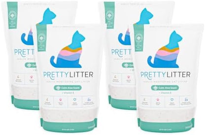 PrettyLitter Health Monitoring Cat Litter, Calm Aloe, 4-Pack, 6 lb. Bags by PrettyLitter