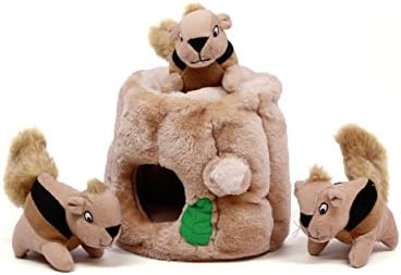 Outward Hound Hide-A-Squirrel Plush Squeaky Dog Toy, Large, 10.5" x 7.5" - Image 4