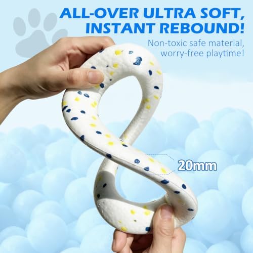 2 Pack Dog Ring Toys for Outdoor Play, Durable Soft Flying Disc for Throwing Catching Grabbing, Water Floating Dog Frisbee Fetch Toy Training Ring Tug of War for Medium Large Breeds (9.0") - Image 3