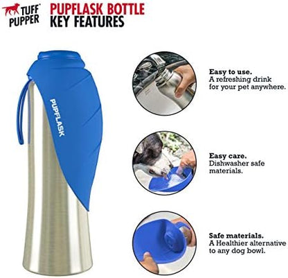 PupFlask Large Dog Water Bottle, Portable Stainless Steel Travel Bowl - Image 2