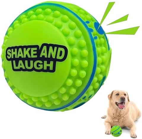 Spiky Interactive Dog Toys Ball, XL, 5.51 in (14 cm) by SHAKEANDLAUGH