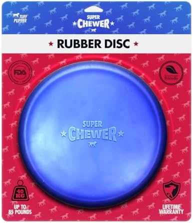 SuperChewer Tough Flying Disc Toy | Lifetime Replacement | Strong Natural Rubber | Great Dog Fetch Toys | Rubber Disc Toy for Dogs | Ultra Durable Chew Toys for Aggressive Chewers | for All Breeds - Image 4