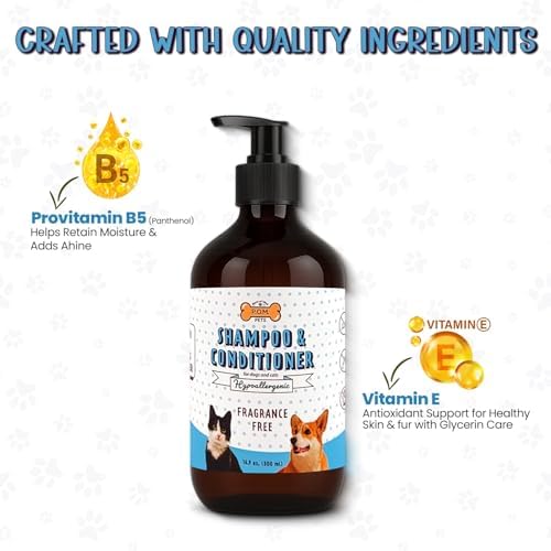 POM Pets 2-in-1 Organic Dog Shampoo & Conditioner – Itchy Skin Relief, Dog Deshedding, Detangles Fur, Cat Shampoo, Paw Cleaner for Dogs, Natural Coat Defense Formula - Image 3