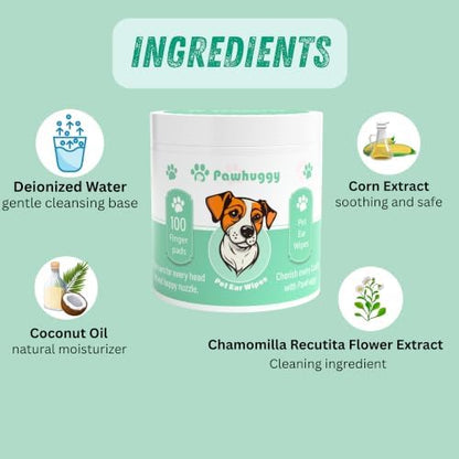 Dog Ear Cleaner - 100 Dog Ear Wipes for Dogs, Cats & Puppies - Image 6
