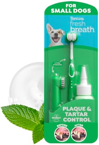 TropiClean Fresh Breath Dog Tooth Brushing Kit for Small/Medium Dogs by TropiClean