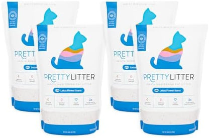 PrettyLitter Health Monitoring Cat Litter, Lotus Flower, 4-Pack, 6 lb. Bags by PrettyLitter
