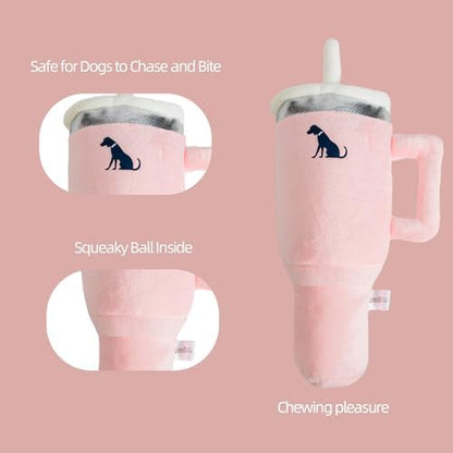 Funny Squeaky Dog Toys with Handle - Pink (Small/Medium/Large) - Image 4