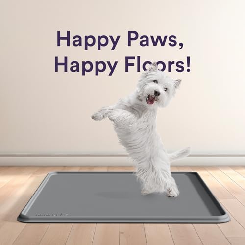Pee Pad Tray Holder for Dogs - Fits Up to 25 x 25 in. Square Potty Training Pads No Spill Raised Lip High Edge Silicone Mat, Extra Thick and Non-Slip for Indoor Floor Protection (Large, Grey) | eenk - Image 7