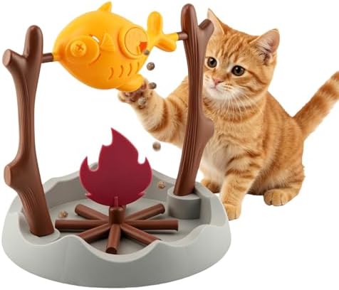 Cat Slow Feeder Treat Dispenser, Foraging Interactive Cat Puzzle Fish Toy - Image 7