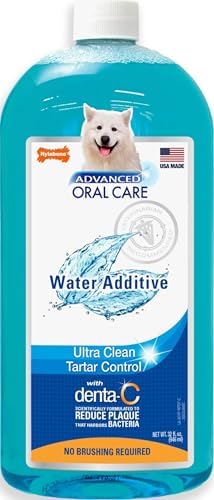 Nylabone Advanced Oral Care Pet Dental Water Additive, Liquid Tartar Remover & Breath Freshener for Dogs, Dog Teeth-Cleaning, Original Flavor, 32 oz. by Nylabone