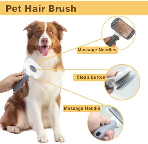 Dog Brush & Pet Grooming Kit for Dogs and Cats, 8 Tools with Storage Pouch - Image 3