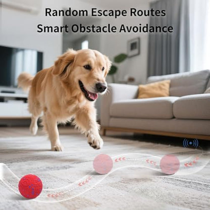 SCHITEC Interactive Dog Toy Ball, Automatic Moving & Bouncing Ball (Red) - Image 2