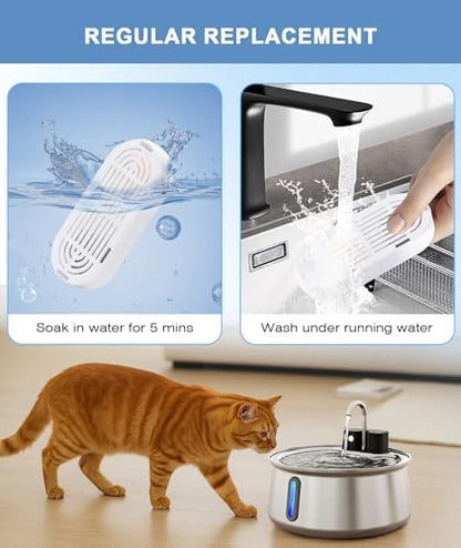 CEESC Replacement 6 Filters & Sponges for 312-B, 4L/135oz Cat Fountain - Image 4