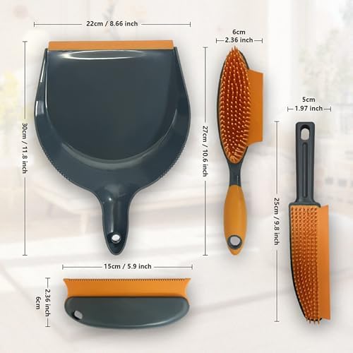 Paws & Co. Pet Hair Remover for Dogs Cats - 4-in-1 Cleaning Kit with Grooming Brush, Massage Comb & Dustpan - Fur Cleaner for Furniture, Carpet, Car, Sofa - Image 6