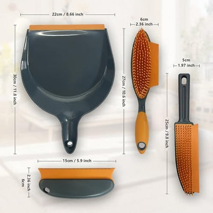 Paws & Co. Pet Hair Remover for Dogs Cats - 4-in-1 Cleaning Kit with Grooming Brush, Massage Comb & Dustpan - Fur Cleaner for Furniture, Carpet, Car, Sofa - Image 6