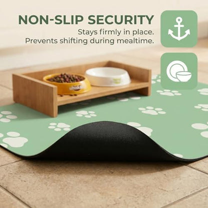 Pet Feeding Mat Dog Cat Food Mat Absorbent No Stains Quick Dry Rubber Bottom Anti-Slip Water Bowl Mats Easy to Clean for Indoor Pet Placemats Water Dispenser Mat - Image 6