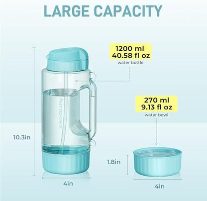 Dog & Mom Water Bottle 40.58oz with Detachable Bowl for Travel - Image 4