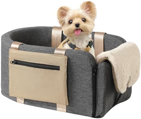 Center Console Dog Car Seat,Booster Car Seat for Puppy to 11lbs by Cathpetic