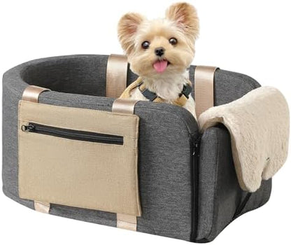 Center Console Dog Car Seat,Booster Car Seat for Puppy to 11lbs by Cathpetic