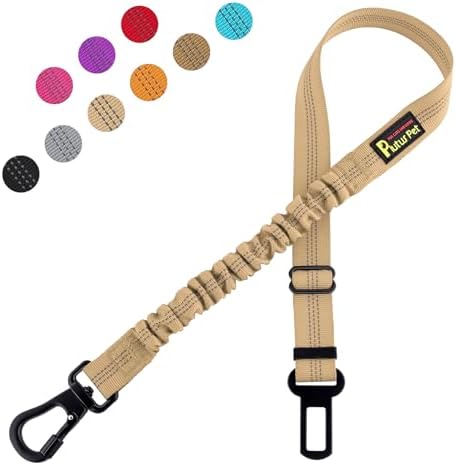 Plutus Pet Dog Seat Belt for Car, Adjustable Harness with Elastic Bungee by PLUTUSPET