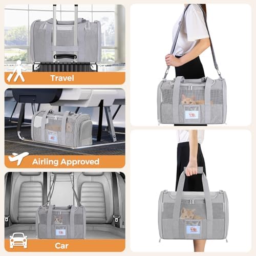 Soft-Sided Cat Carrier,Pet Travel Bag (Up to 16 Lbs) - Image 7
