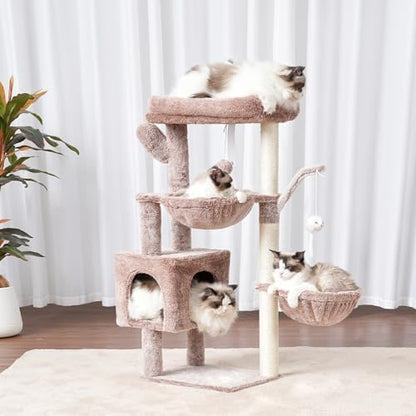 Heybly Cat Tree, 40" Tower with All-Sisal Wrapped Scratching Post HCT006SMU - Image 2