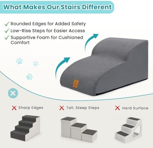 Dog Stairs for Small Dogs and Cats, 2-Step Dog Steps for Couch, 11.8" H - Image 7