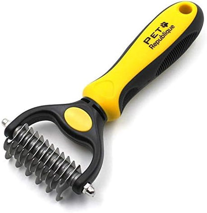 Pet Republique Dog Dematting Tool – Matt Splitters for Dogs, Cats, Rabbits, Long Haired Breed Pets – Effective Pet Dematting, Mat Remover, De-Matting Comb, or Dematter (6+11 Teeth) by Pet+Republique