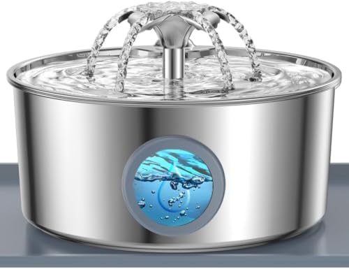 Cat Water Fountain, 3.2L 108Oz Stainless Steel Pet Fountain, 4 Filters by Unknown