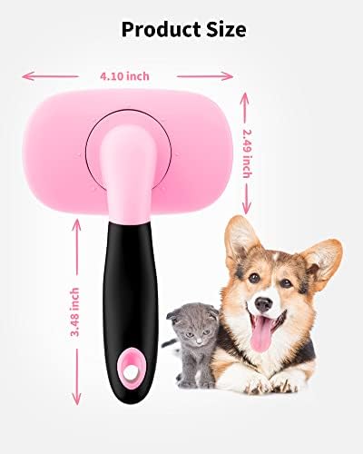 Glendan Dog & Cat Brush- Slicker Pet Brush- Shedding Grooming Tools (Pink) - Image 5