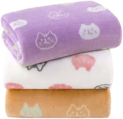 LINENLUX Dog Blankets 3-Pack, Super Soft Fluffy Fleece Pet Throw Warm by LINENLUX