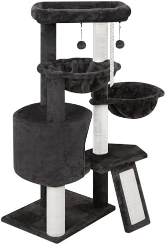 Xin Three Layer Cat Tree with Cat Condo and Two Hammocks,Darkgray … - Image 6