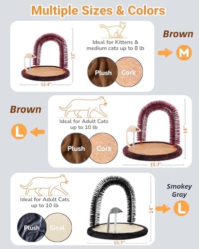 Happi N Pets Cat Self Groomer, Heavy Scratching Pad with Mouse Toy - Image 2