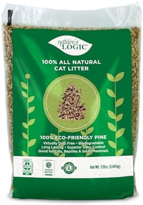 NATURE'S LOGIC Pine Pellet Cat Litter - 100% Natural - Unscented, 12 lb by NaturesLogic