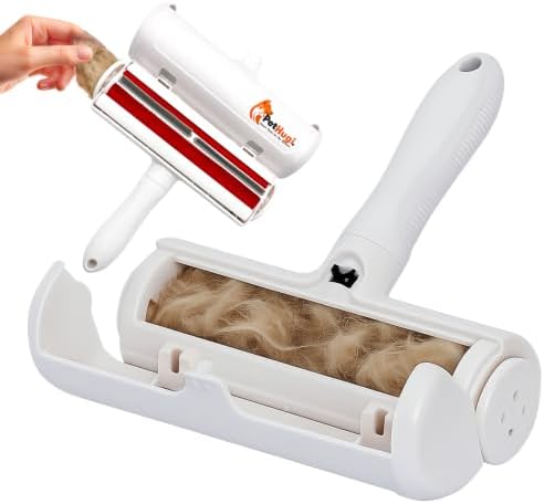 3-in-1 Pet Hair Remover Set with Cleaning Brush and Detailer Scraper - Reusable Roller for Couch, Furniture, Dog & Cat Hair - Self Cleaning Lint Remover Tool for Carpet, Sofa & Bedding by Unknown