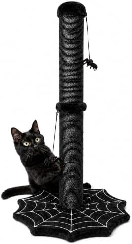 Gothic Cat Scratching Post with Spider Toys for Indoor Cats by Unknown