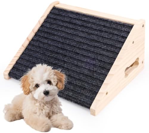 NQEUEPN Wooden Pet Ramps for Stairs, Non-Slip Low-Angled Dog Cat Ramps by NQEUEPN