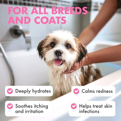 Dog Shampoo and Conditioner Set Deodorizing Deep Cleansing Shampoo with Aloe Vera + Detangling Conditioner with Rice Protein Shea Butter & Argan Oil Hypoallergenic Sulfate Free pH Balanced 2×16 fl oz - Image 4
