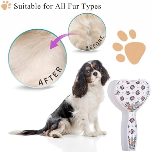 Small Soft Dog Grooming Brush, Pet Massage Hair Brush (Cute Paws) - Image 5