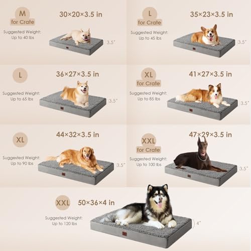 EHEYCIGA Orthopedic Dog Bed Extra Large with Removable Washable Cover, 47IN - Image 2