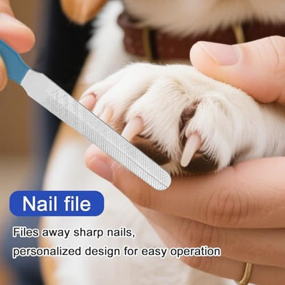 BOXOB Bearded Dragon Nail Clippers and File, Stainless Steel Small Animal Toe Nail Trimmer Scissors Professional Grooming Pet Tool for Reptiles Turtle Chameleon Iguana (Blue) - Image 6